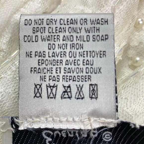 Papell Boutique Evening Off White Lace Beaded Sheath Dress w Long Jacket  Sz 12 - Picture 11 of 13